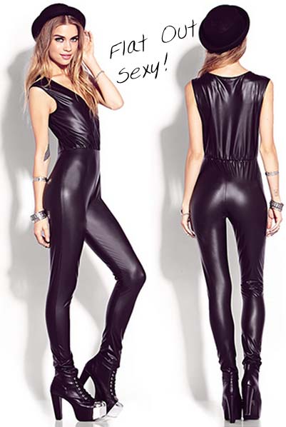 leather jumpsuit forever 21